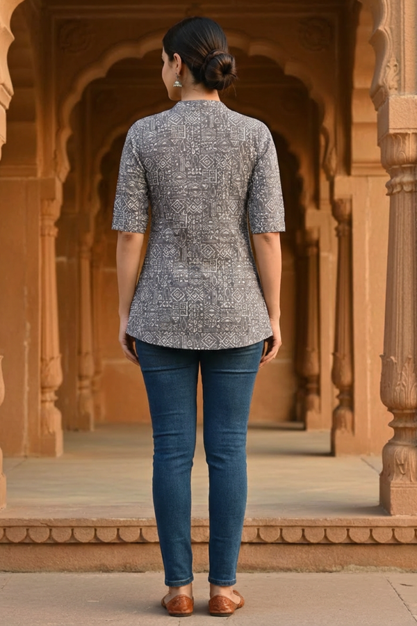 Urban Print Cotton Shirt