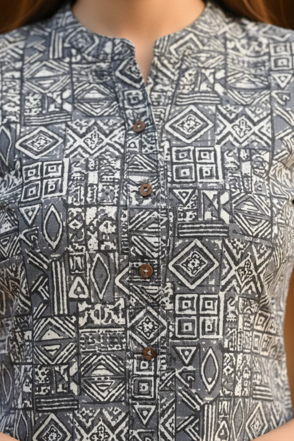 Urban Print Cotton Shirt