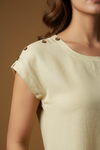 Pure Linen Cap-Sleeve Kurti