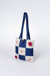 Denim Checkered Tote Bag