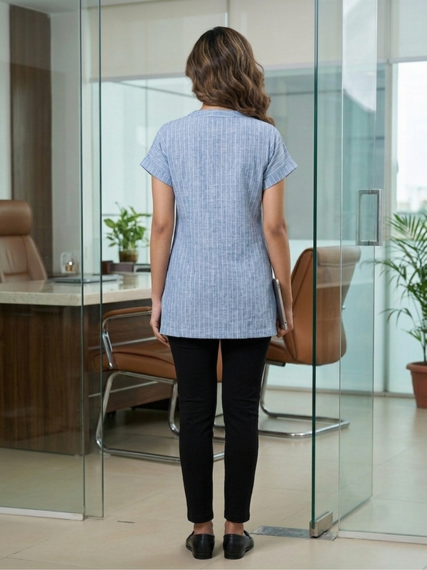 Azure Pinstripe Tunic