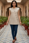 Natural KhakiLinen-Cotton Kurti