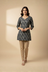 Elegant Gold Print Cotton kurti