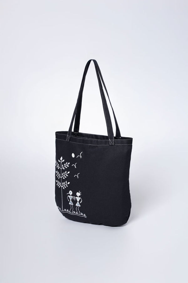 Warli Rhythms Tote Bag