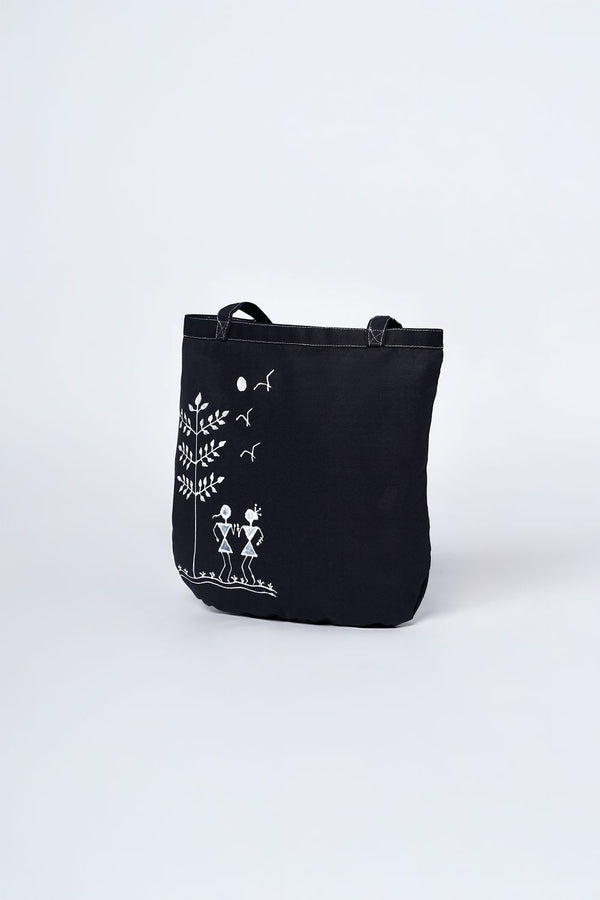 Warli Rhythms Tote Bag