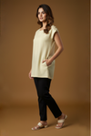 Pure Linen Cap-Sleeve Kurti