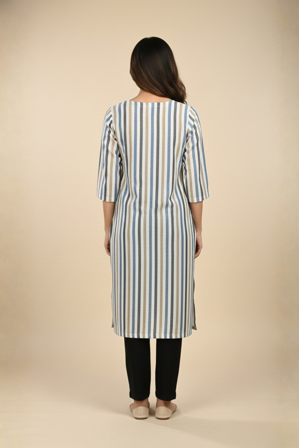 Classic Striped Linen Kurti