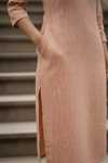 Peach Linen Straight Kurti