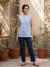 Asymmetric Striped Indo-Western Top