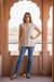 Biege Striped Linen-Cotton Top