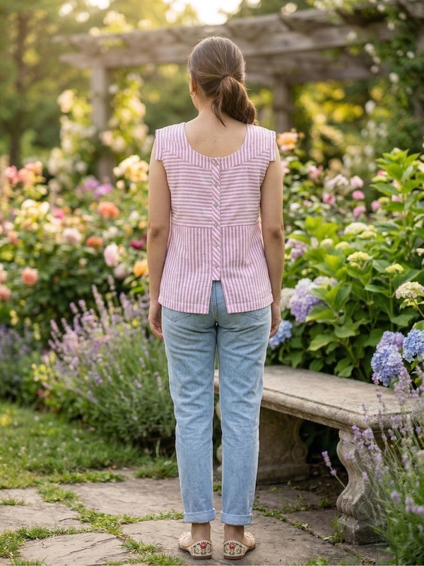 Dusty Rose Mixed Stripe Tunic