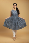 Indigo Geometric Flare Kurti