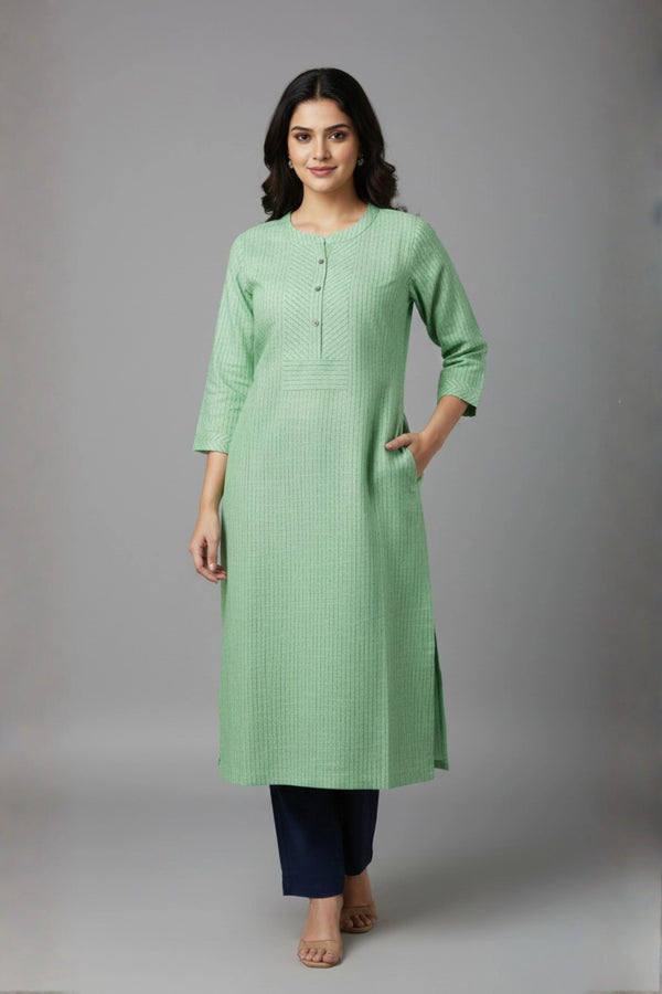 Serene Green Textured Kurti
