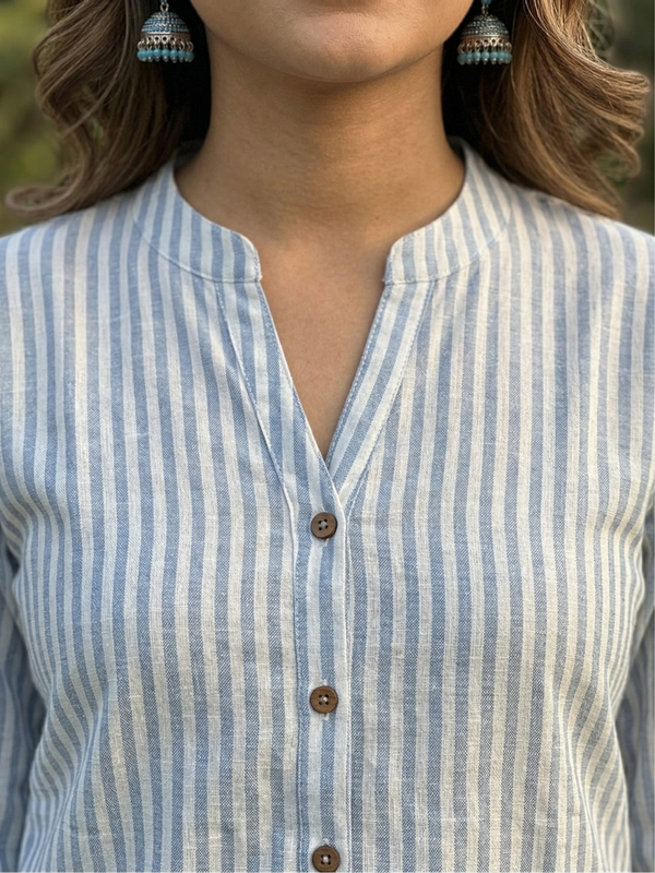 Sky-High Breathable Striped Tunic