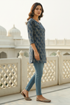 Elegant Gold Print Cotton kurti