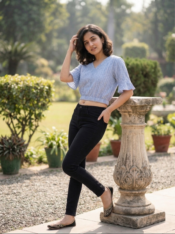 Aura Blue Crop Top