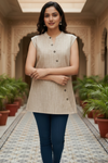 Natural KhakiLinen-Cotton Kurti