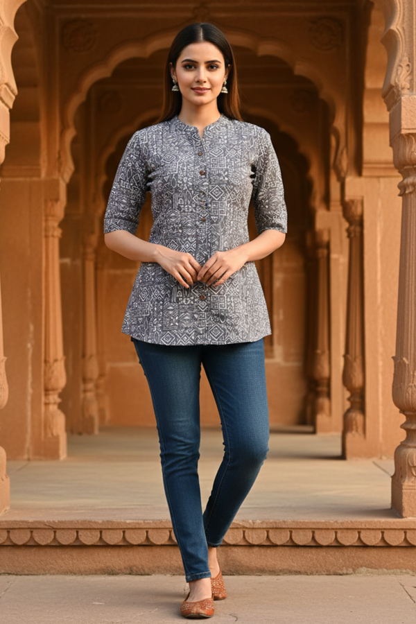 Urban Print Cotton Shirt