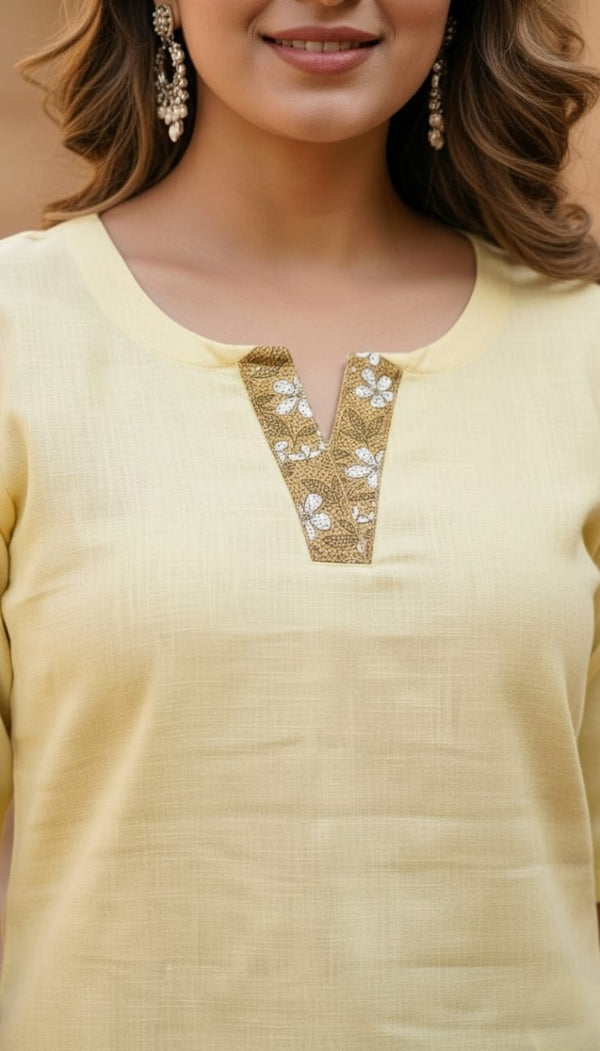 Sunshine YellowShort Kurti