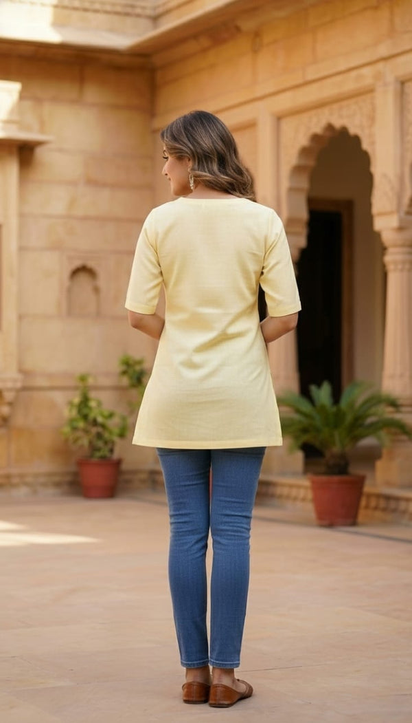 Sunshine YellowShort Kurti
