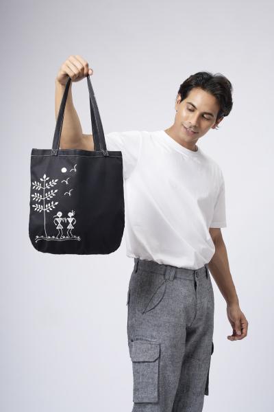 Warli Rhythms Tote Bag