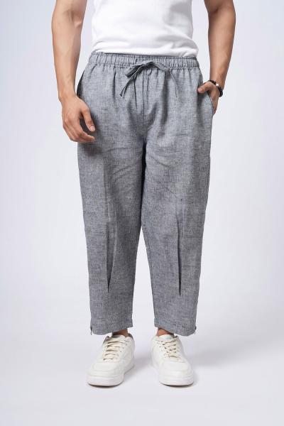 Ash Grey Linen Blend Lounge Pants